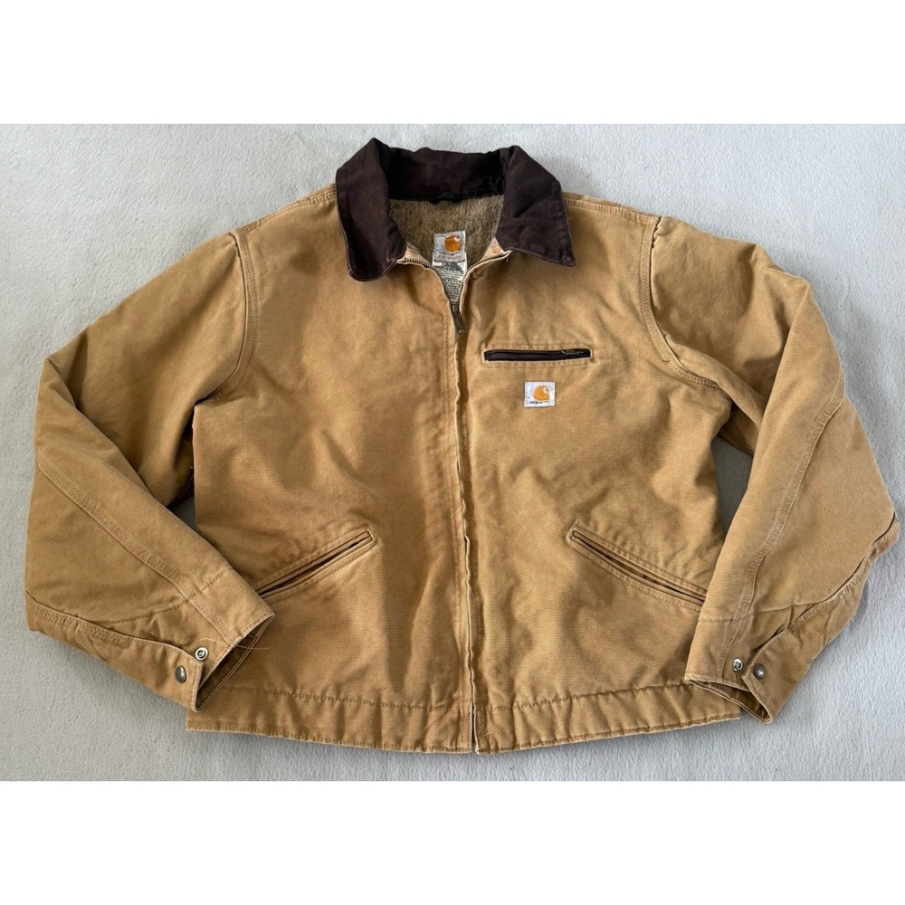 Rare!! Vintage Carhartt Detroit Jacket Women's Large Blanket Lined W J097 CML